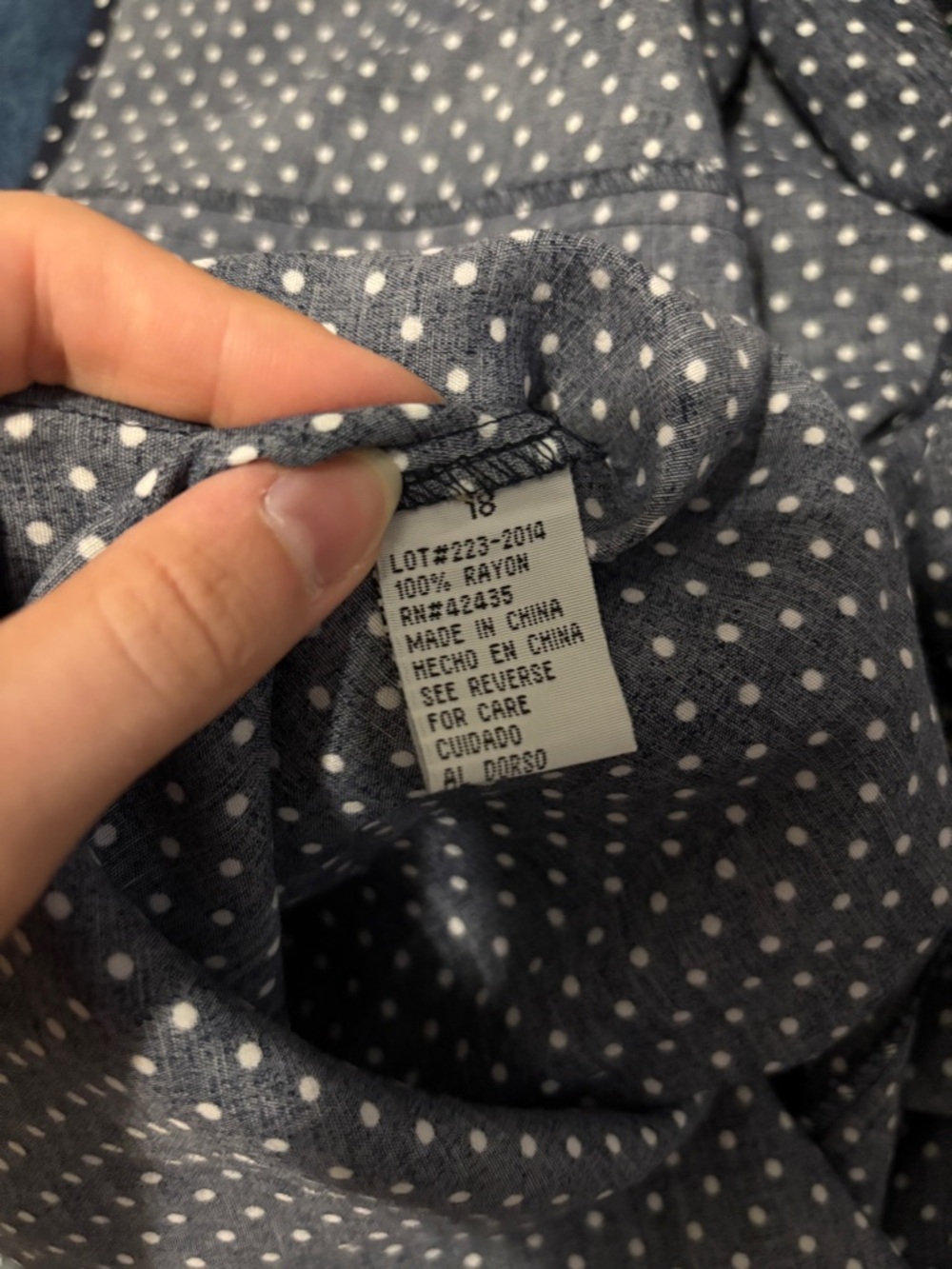 Vintage 90s Sheri Martin Polka Dot Maxi Dress | Navy Button Front Collared Dress - Picture 9 of 10